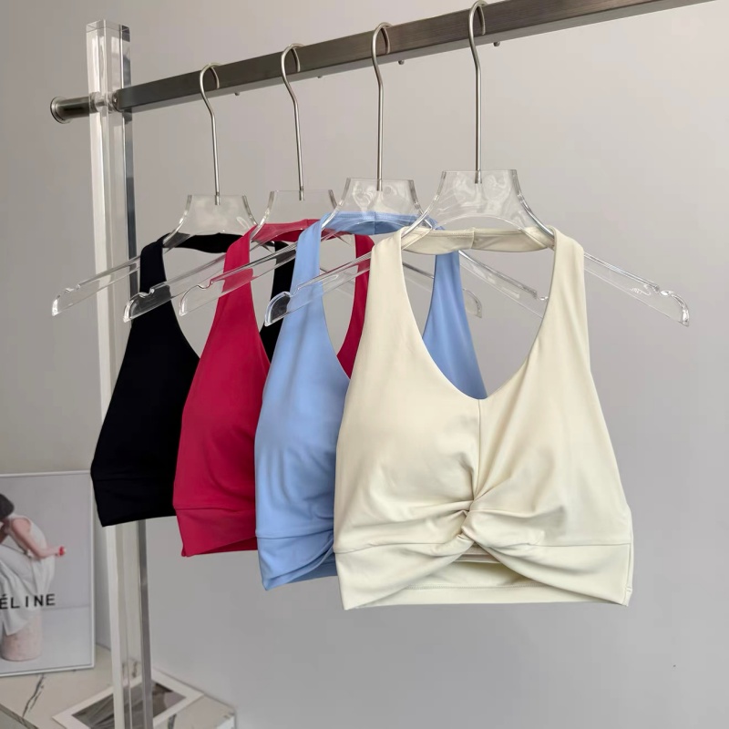 ホルターネックのスポーツブラ、パッド付き、ヨガ用クロップトッ - Pilate Yoga Workout のレビューと価格
