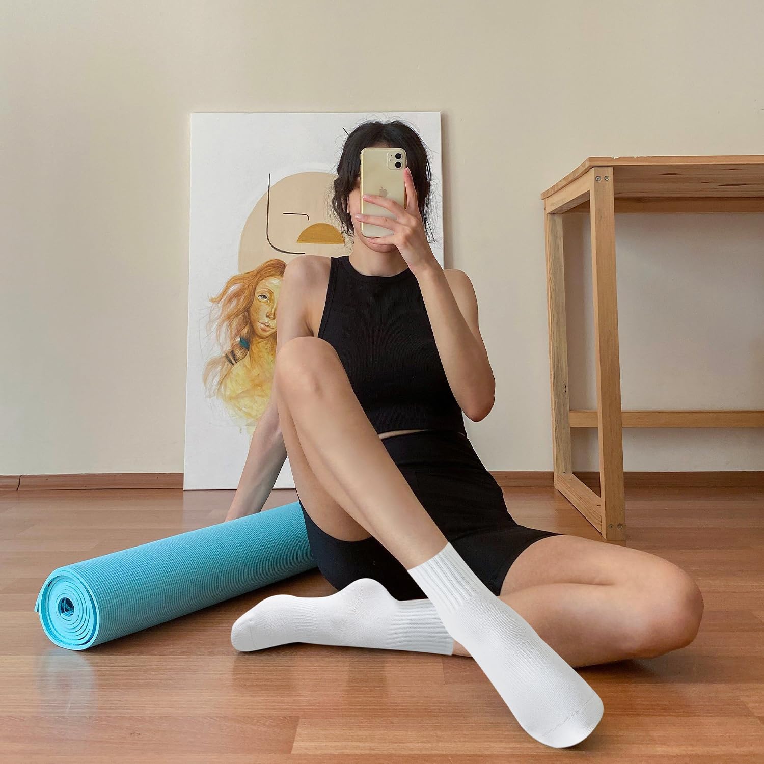 女性用ヨガソックス、無地、滑り止めグリップ、ピラティスバレエ - Medias Para Pilates Y Yoga のレビューと価格